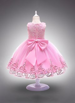 PEOK Hand-stitched Sequins Flower Mesh Dress Pink  - Image 2