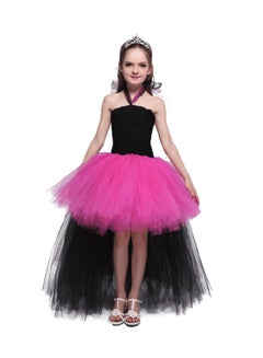 PEOK Halter Neck Elegant Tulle Dress Black/Pink  - Image 1