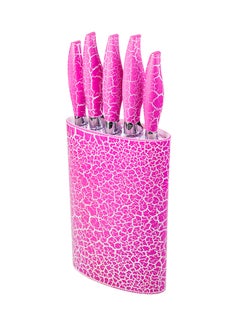 6-Piece Knife Set with Housing Pink 0.5kg