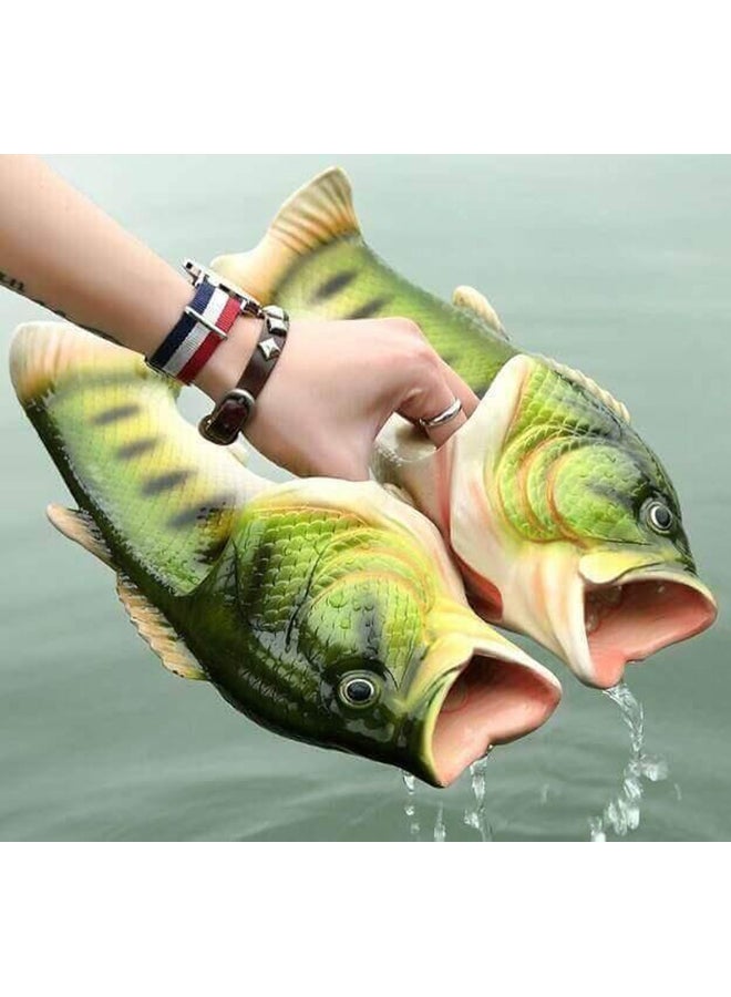 YULAN - Non-Slip Fish Design Beach Slippers Green - Image 1