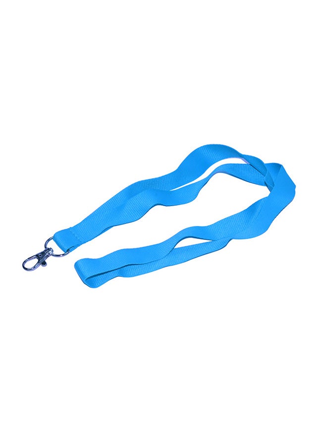 FIS - 10-Piece Flat Lanyards With Metal Hook Neon Blue/Silver - Image 1