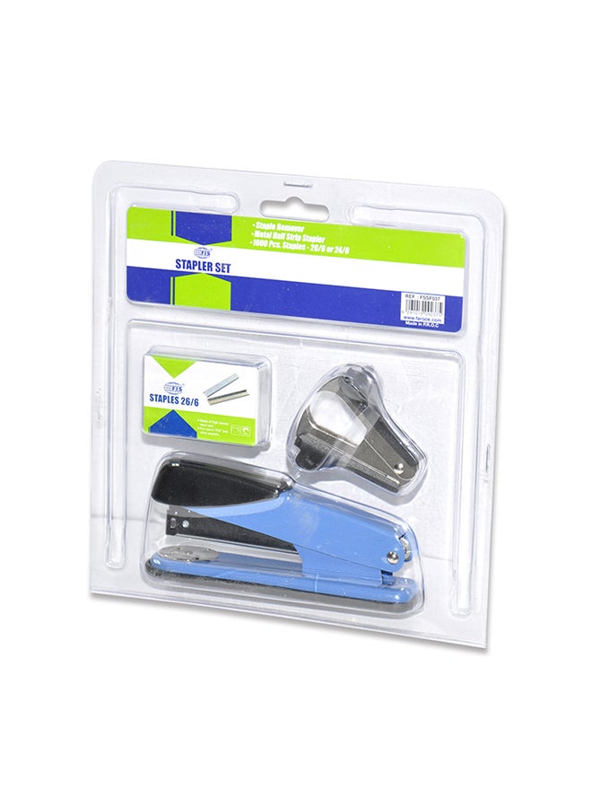 دباسة بهيكل معدني مع قاعدة مطاطية مانعة للانزلاق أسود/أزرق