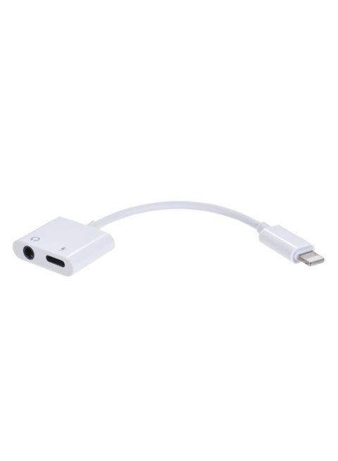 2-In-1 Lightning Audio Convertor And Charging Adapter White