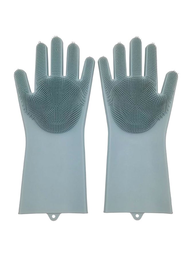 1-Pair Dish Cleaning Gloves Grey 34cm
