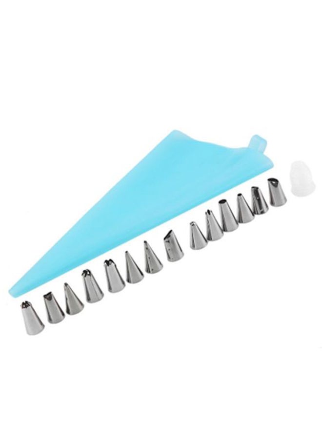 16-Piece Cake Decorating Tool Set Blue/Silver 
