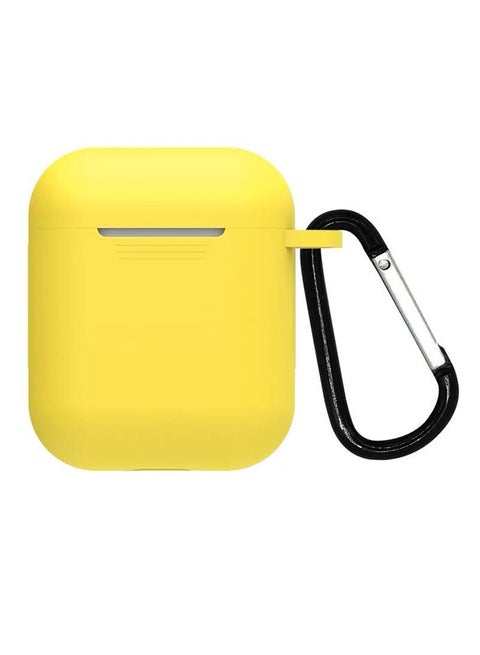 Protective Carry Case For Apple AirPods With Detachable Hook Yellow