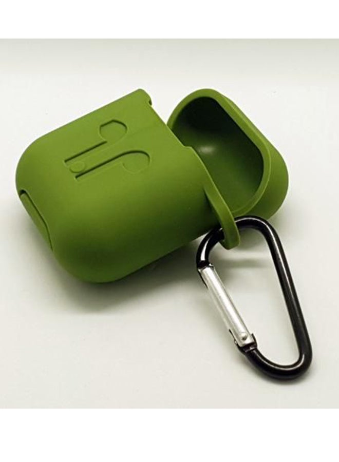 Protective Carry Case For Apple AirPods With Detachable Hook Green  - Image 2