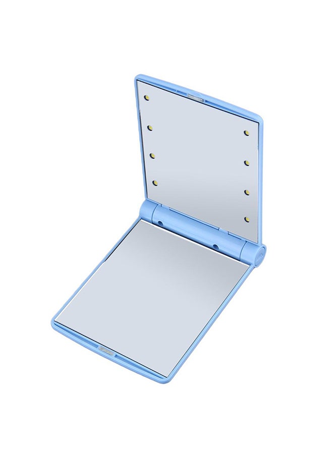 LED Light Portable Makeup Mirror Blue 11.5×1.7×8.8cm
