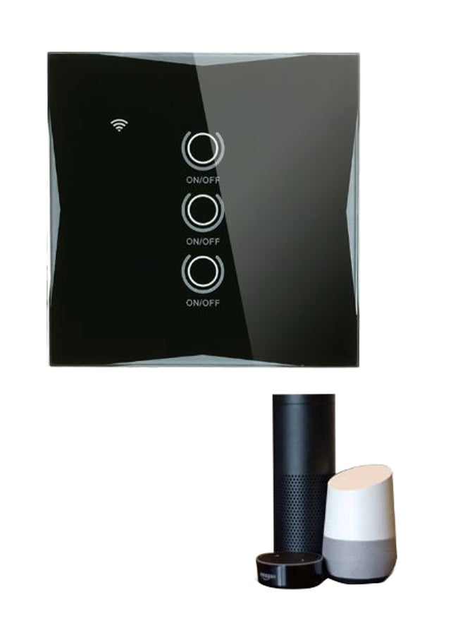 Wireless 3-Gang Smart Wall Touch Switch Black