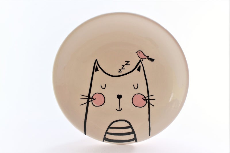 Cartoon Pattern Dinner Plate Beige/Black/Pink 23centimeter - Image 2