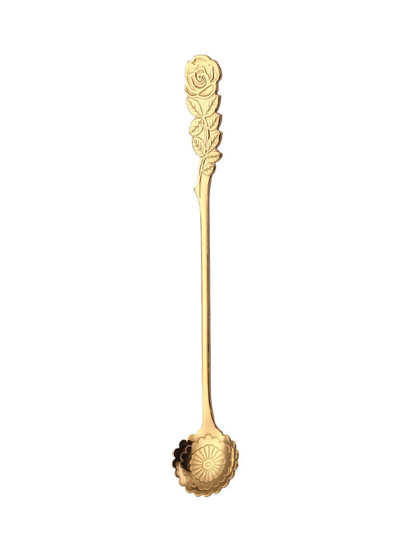 TD HOME 6-Piece Mirror Finish Stainless Steel Long Iced Tea Spoon Set Gold 17.4cm - Image 2