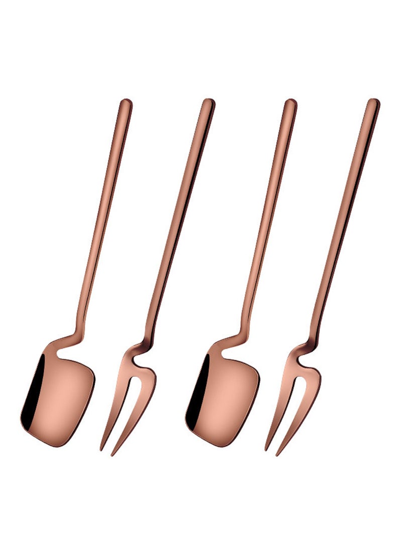 4-Piece Stainless Steel Spoon and Fork Set