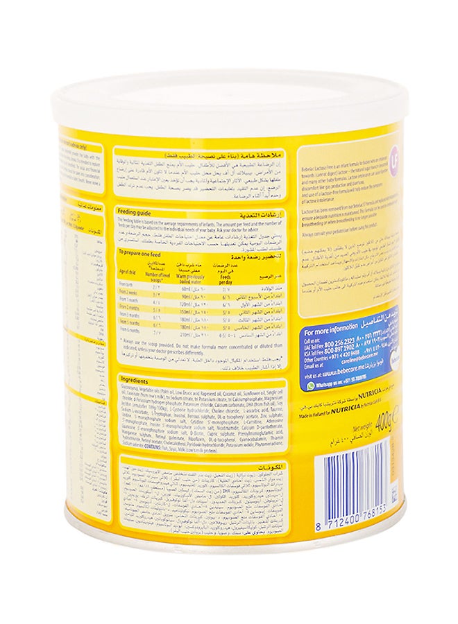 Bebelac - Lactose Free Formula Milk 400grams - Image 1
