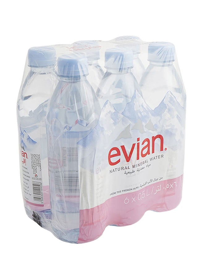 إيفيان زجاجة مياه معدنية أنيقة بحجم متوسط 500ملليلتر عبوة من 6 قطع - Image 3