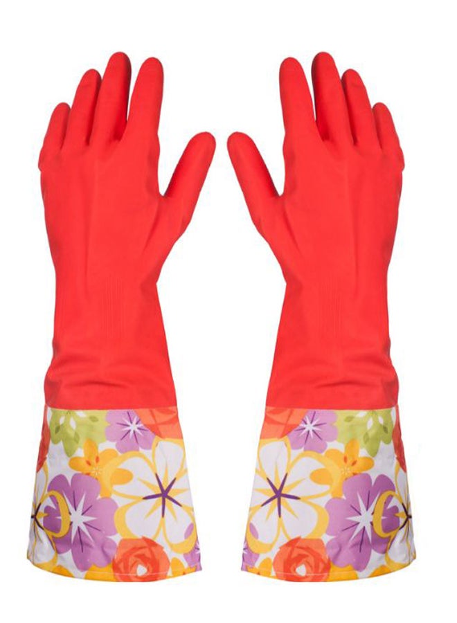 Pair Of Latex Dishwashing Gloves Multicolour 30cm