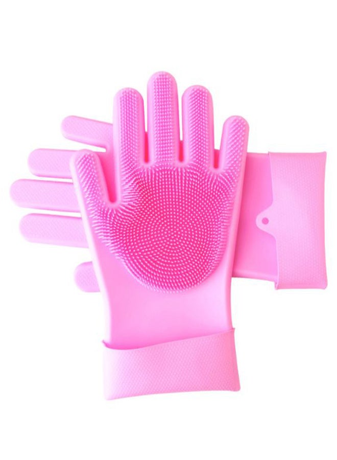 Pair Of Dishwashing Gloves Pink 30cm