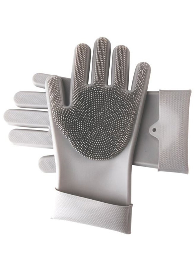 Pair Of Dishwashing Gloves Grey 30cm