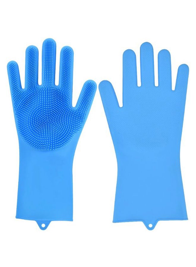 Pair Of Cleaning Gloves Blue 30cm