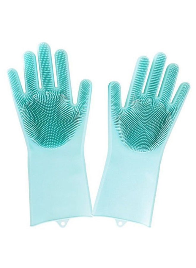 زوج من القفازات لغسل الصحون أخضر 30سم