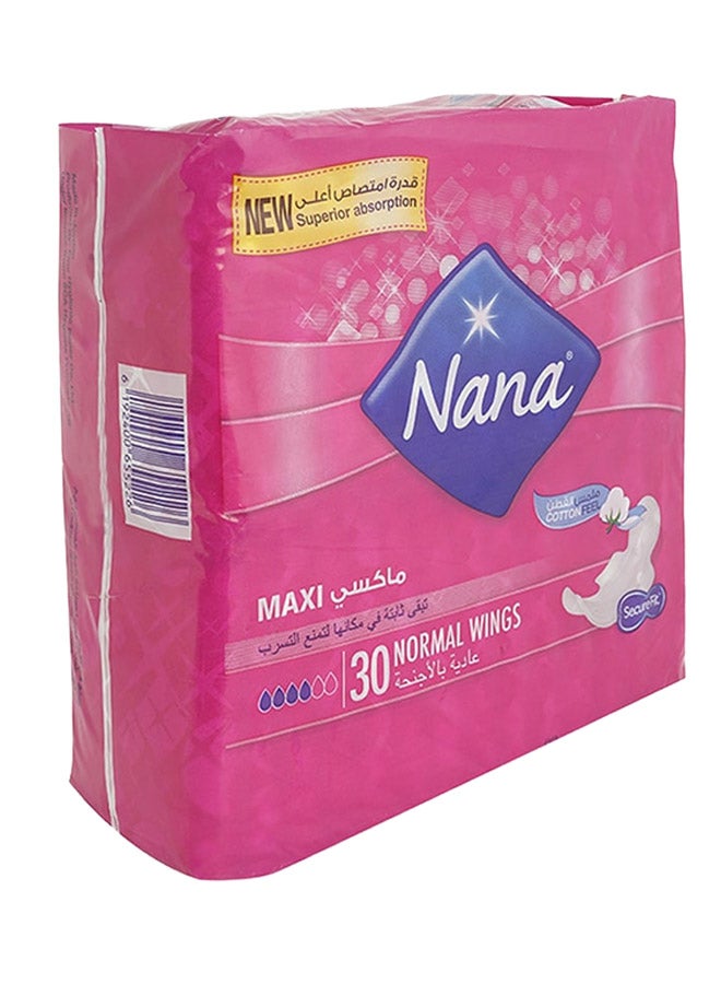 Maxi Think Regular Protection And Comfort Sanitary Pads 30 Pieces White