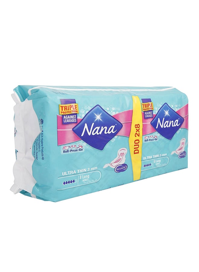 Nana Ultra Long Wings Sanitary Pads White 16 Pads  - Image 3