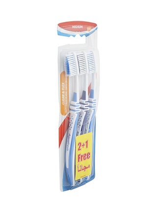 Clean And Flex Medium Toothbrush Pack Of 3 Multicolour - view 3