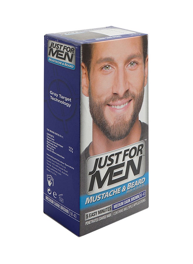 Just For Men Moustache And Beard Brush-In Colour Gel M 40 Medium Dark Brown - Image 3