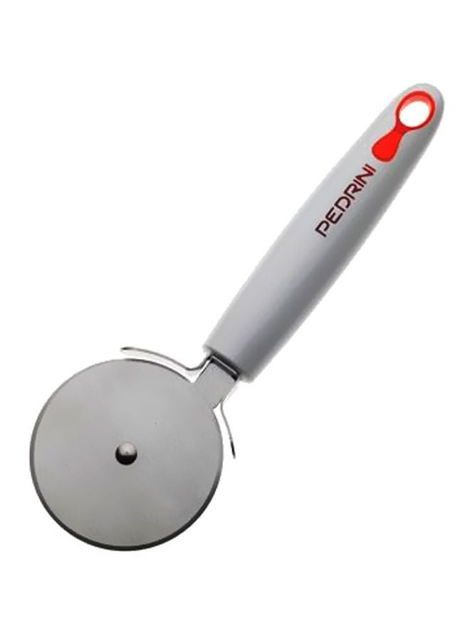 بيدريني أداة تقطيع البيتزا من الستانلس ستيل مزودة بعجلة فضي