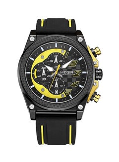 Men's Silicone Analog Watch MN2051G-BK-1N13 - 48 mm - Black/Yellow