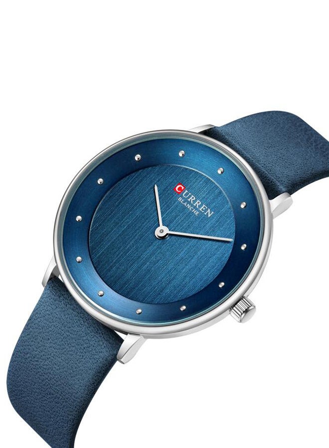 CURREN - Women's Leather Analog Wrist Watch 9033 - 38 mm - Blue - Image 1