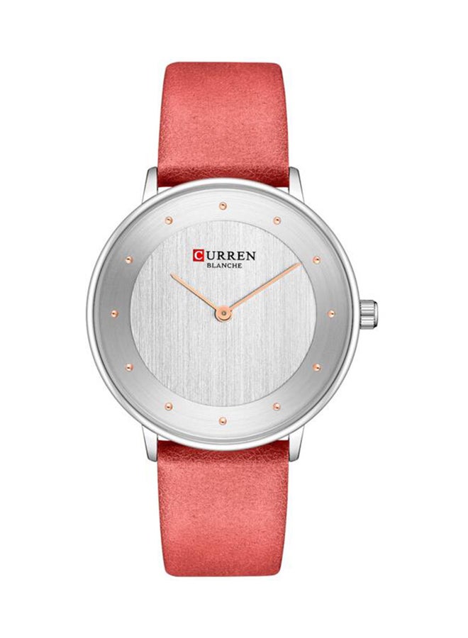 CURREN - Women's Leather Analog Wrist Watch 9033 - 38 mm - Orange - Image 1