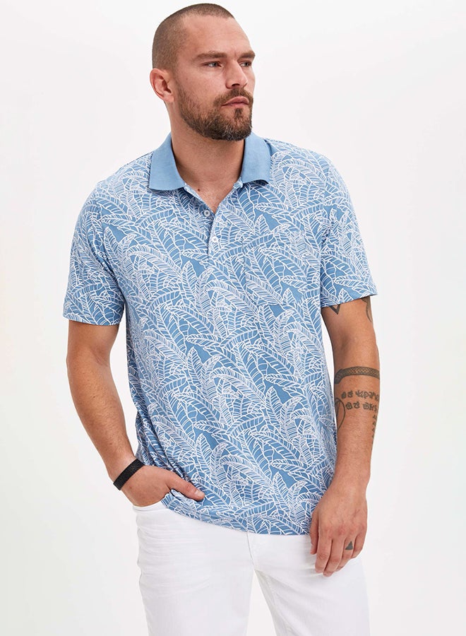 DeFacto Casual Wear Polo T-Shirt Blue  - Image 1