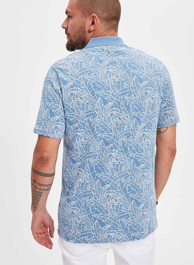 DeFacto Casual Wear Polo T-Shirt Blue  - Image 2