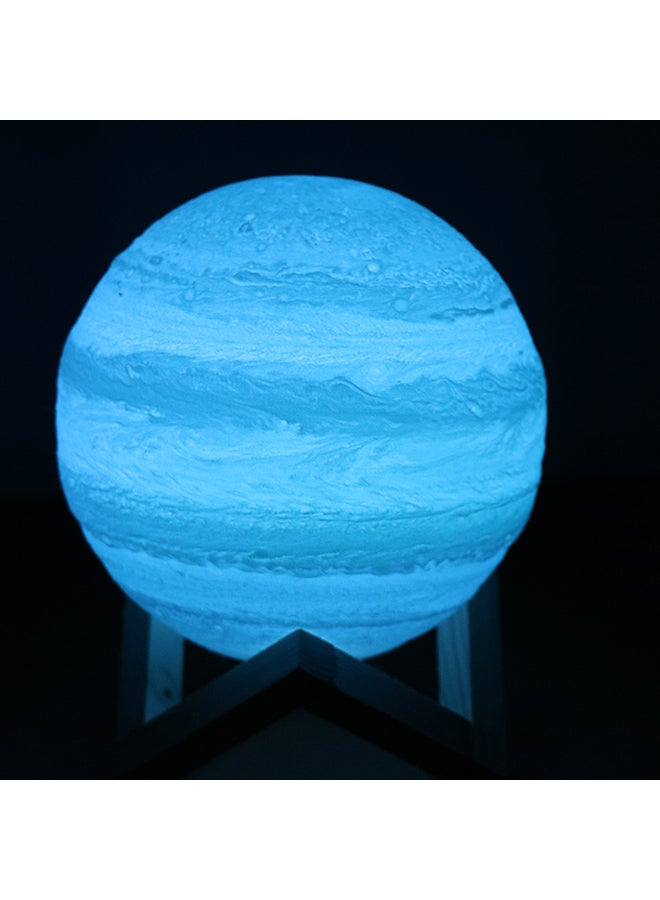 16 Colours Jupiter Night Lamp With Wooden Stand Blue 10.5x9x9cm  - Image 2
