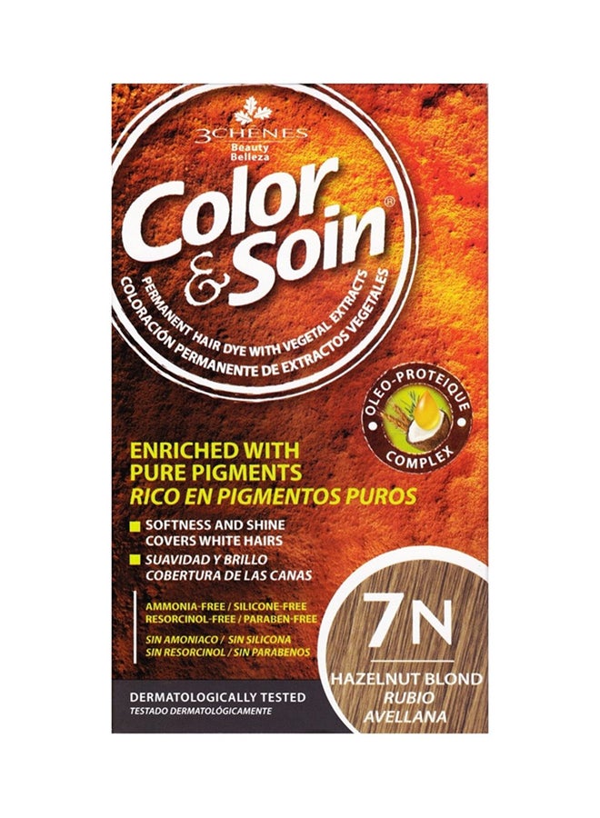 COLOR & SOIN - 7N Color And Soin Hair Colour Hazelnut Blond 135ml - Image 1