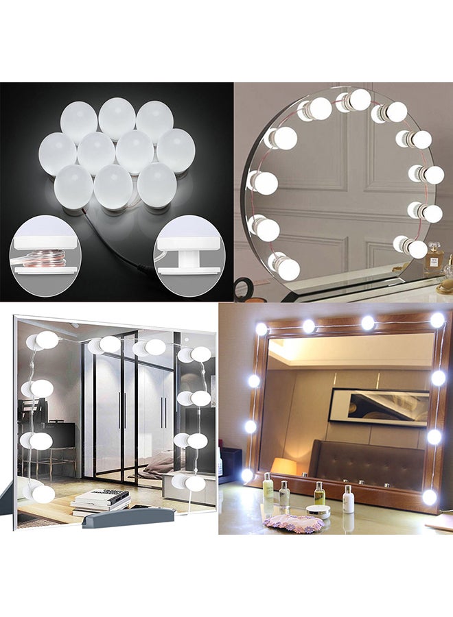 Generic - Portable LED Make-Up Mirror Light White 25x7x17cm - Image 1