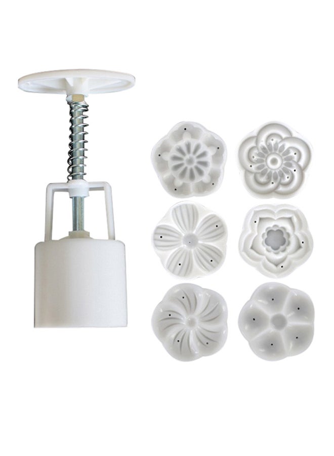 5 Petals Round Flower Cake Mould Set White - Image 1