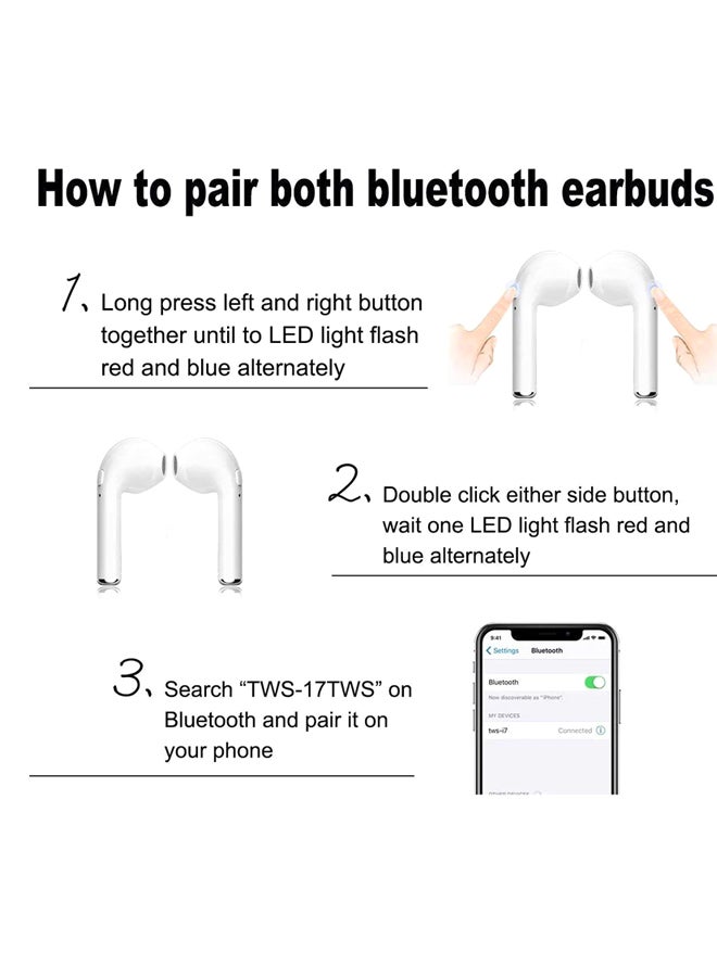 ZIDLI - i7S Twins Mini Bluetooth In-Ear Earphones With Charging Box White - Image 1