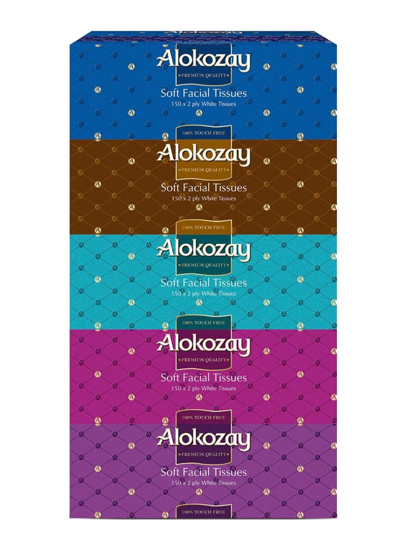 Alokozay - Facial Tissues Pack Of 5 White 150grams - Image 1