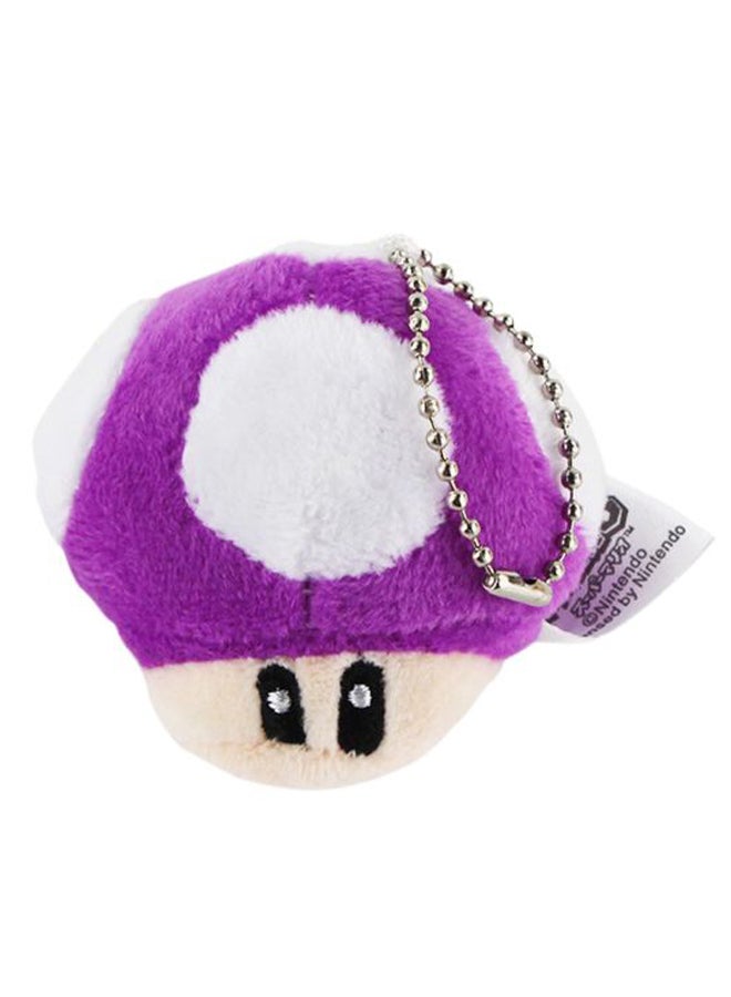 سلسلة مفاتيح محشوة بتصميم شخصية ماشروم في سلسلة ألعاب Super Mario بنفسجي/أبيض