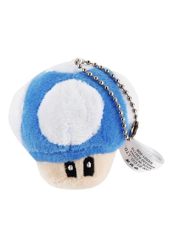 سلسلة مفاتيح محشوة بتصميم شخصية ماشروم في سلسلة ألعاب Super Mario أزرق/ أبيض