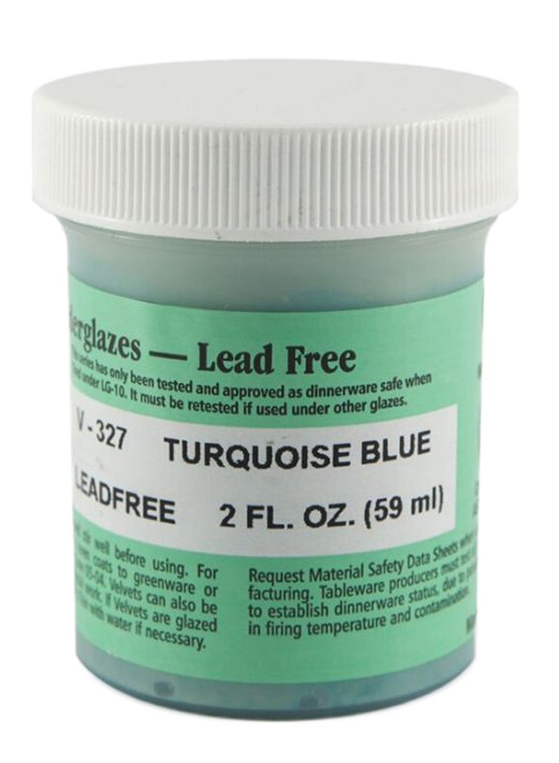 Amaco - Velvet Underglaze Lead Free Paint Turquoise Blue - Image 1
