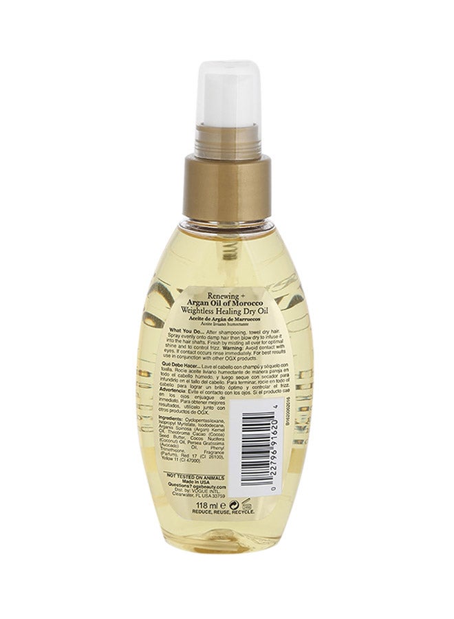 Organix Renewing Moroccan Argan Oil Weightless Healing Dry Oil 118ml  - Image 2