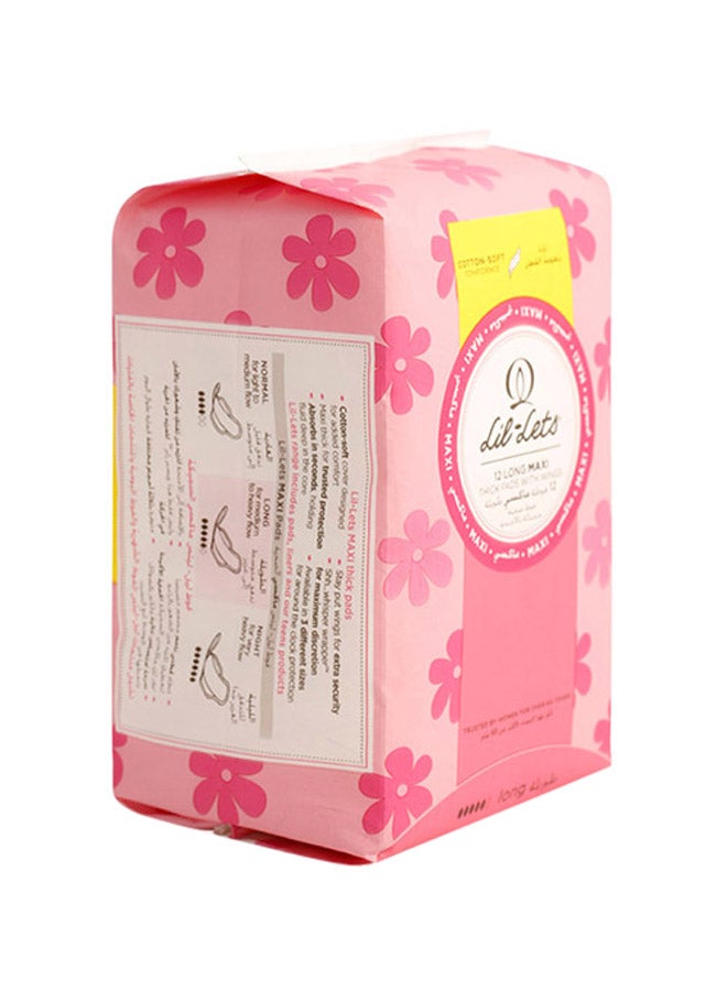Lil-Lets Long Maxi Thick Pads With Wings, 12 Pieces - Image 3