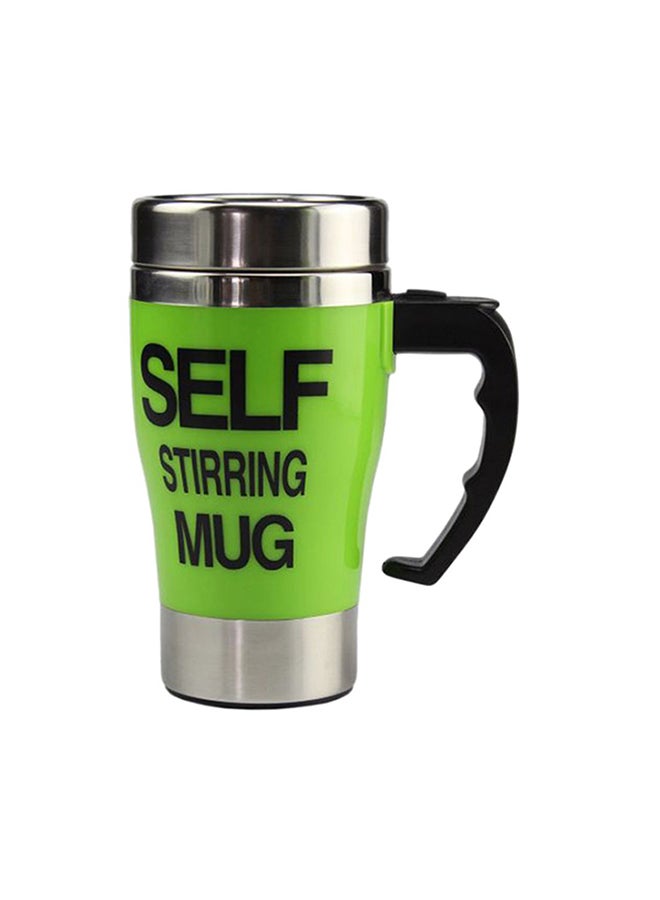 Insulated Self Stirring Mug With Lid Green/Silver/Black 400ml