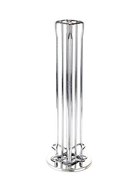 Coffee Capsule Holder Tower Silver 12.5x12.5x38cm