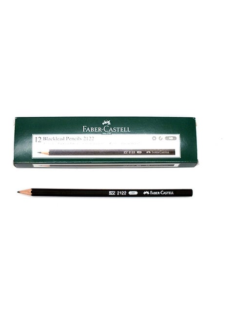 faber-Castell-Graphite Pencil  Black Wood ,  2122 Black/Beige