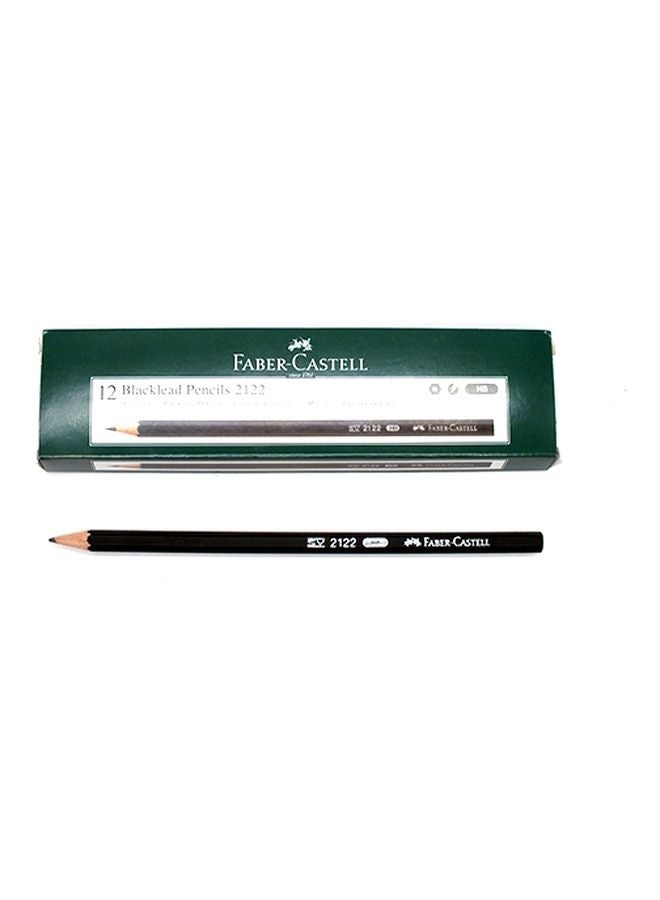 faber-Castell-Graphite Pencil  Black Wood ,  2122 Black/Beige