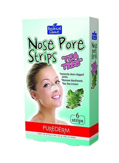 6-Piece Tea Tree Nose Pore Strip Set White