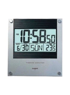 CASIO LED Digital Wall Clock Silver/Black/Grey 22 x 23.5cm  - Image 1